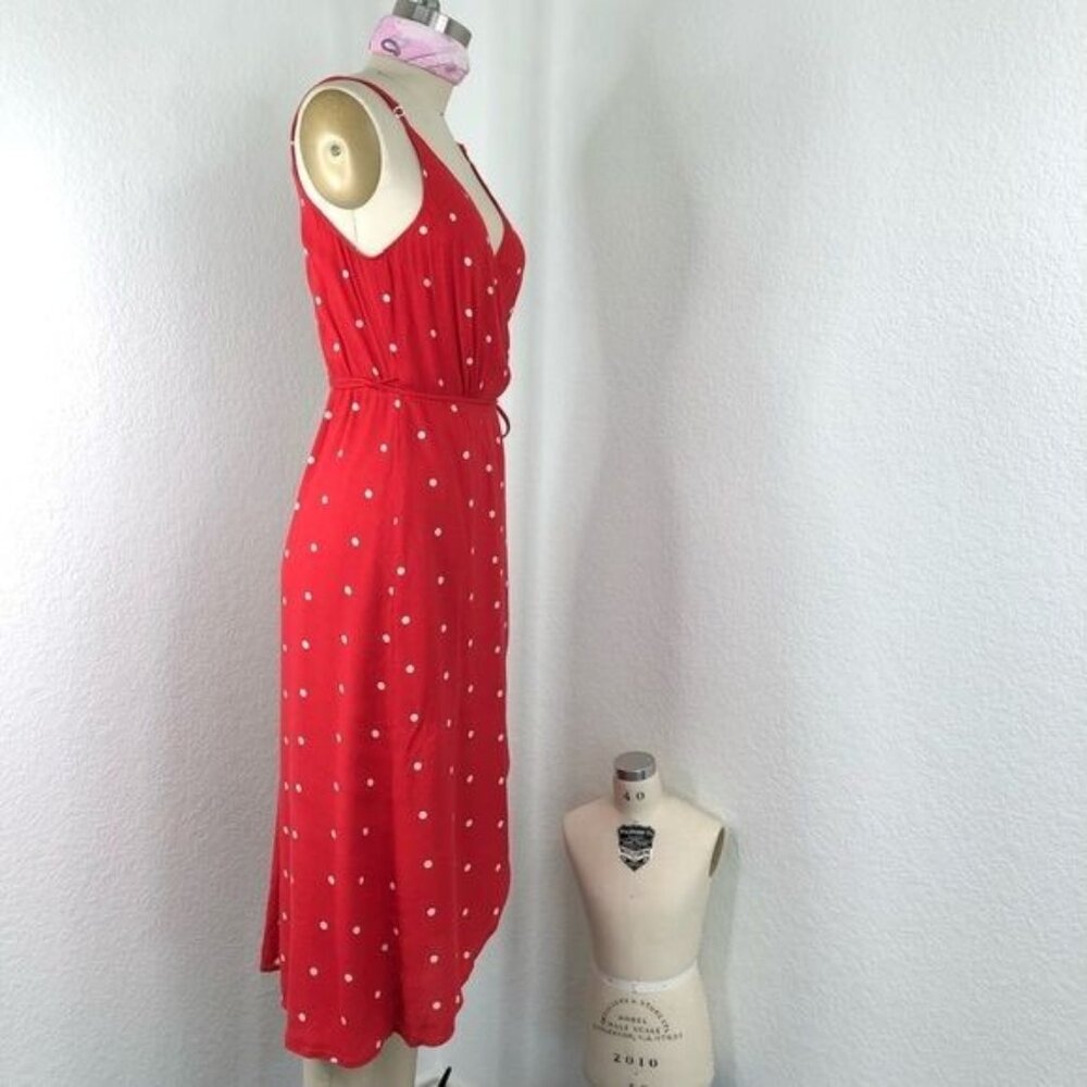 Reformation Anouk Polka Dot Wrap Dress Frill Tulip - Picture 4 of 14